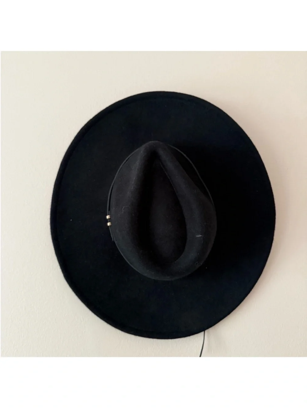House of Harlow 1960 Black Hat with Gold Detail